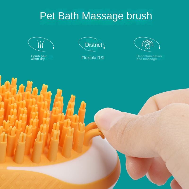 2-in-1 Pet Bath Brush & Massage Comb for Dogs & Cats