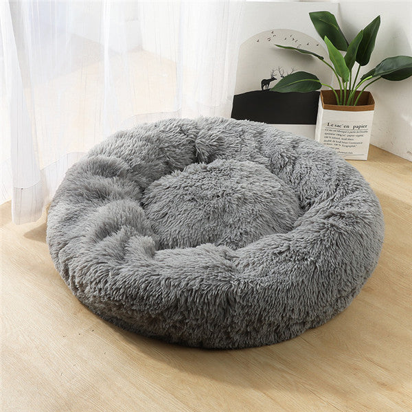 CozyNest Plush Round Pet Bed – Perfect for Small Dogs & Cats