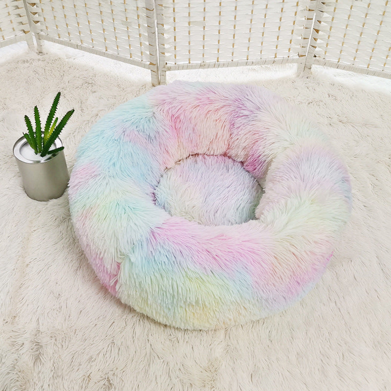 CozyNest Plush Round Pet Bed – Perfect for Small Dogs & Cats