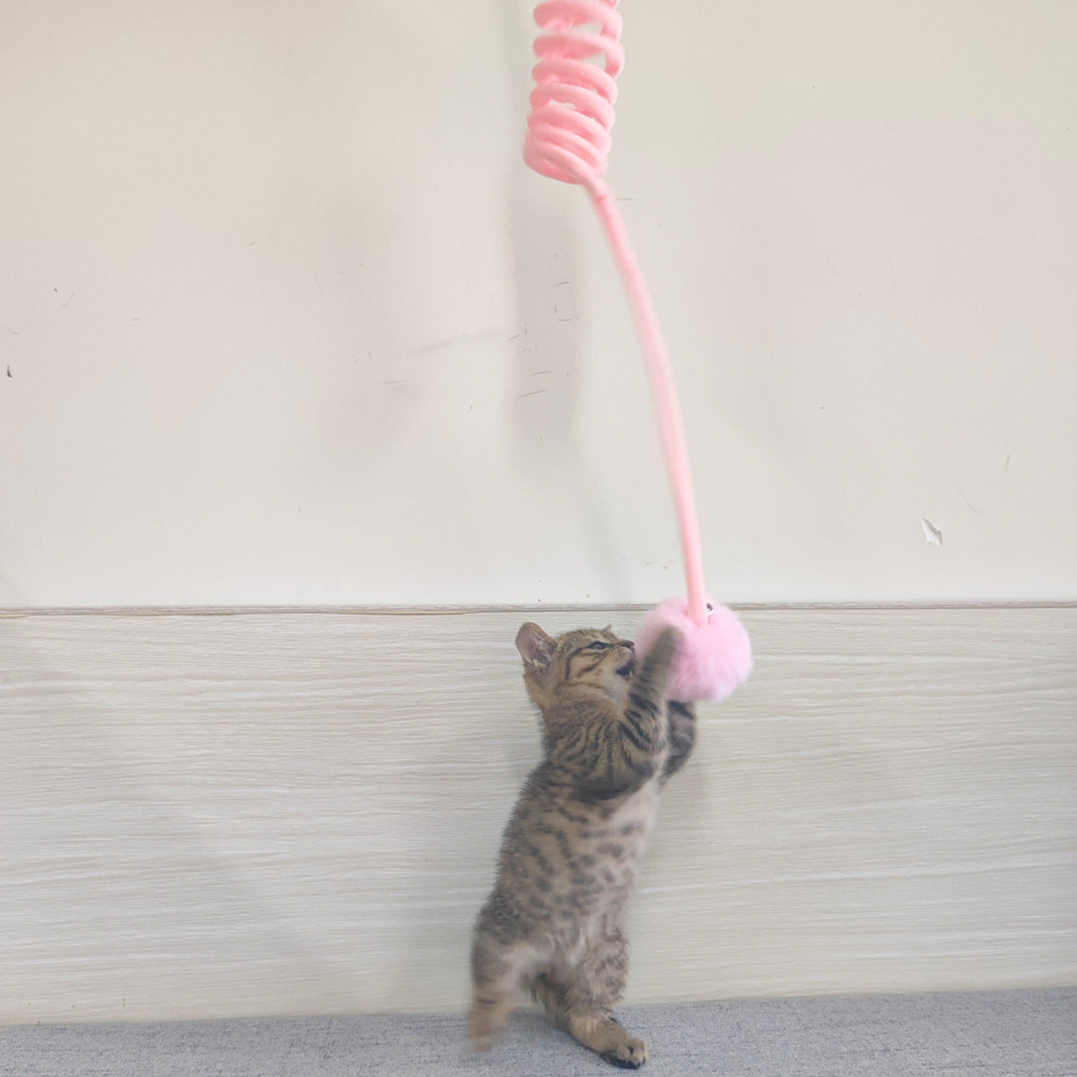 Interactive Cat Toy with Suction Cup & Spring Rabbit Hair Ball