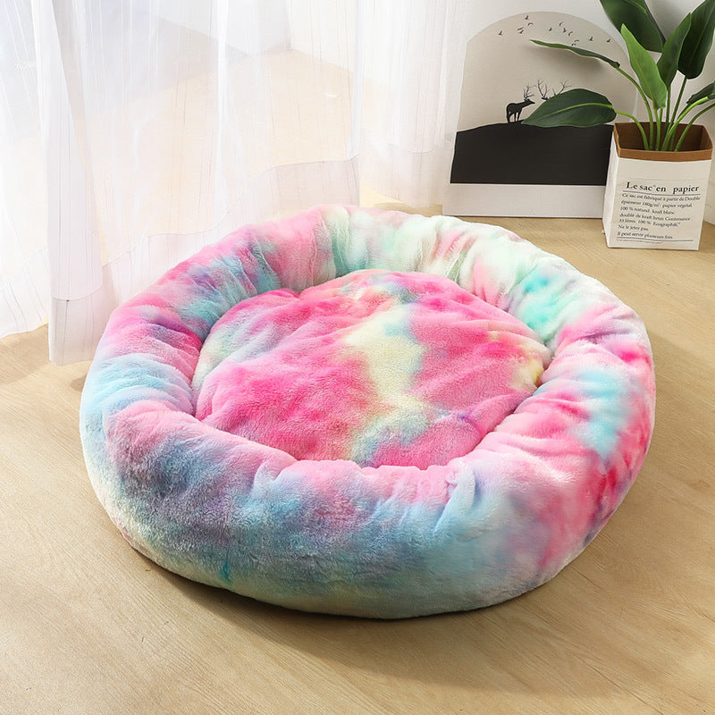 CozyNest Plush Round Pet Bed – Perfect for Small Dogs & Cats