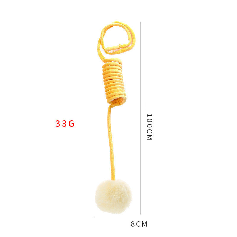 Interactive Cat Toy with Suction Cup & Spring Rabbit Hair Ball