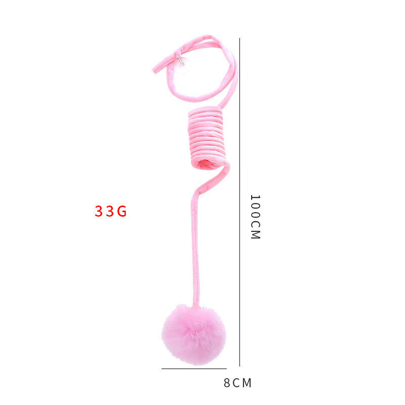 Interactive Cat Toy with Suction Cup & Spring Rabbit Hair Ball