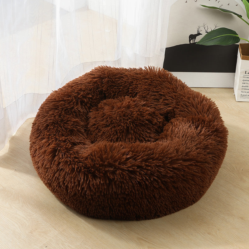 CozyNest Plush Round Pet Bed – Perfect for Small Dogs & Cats