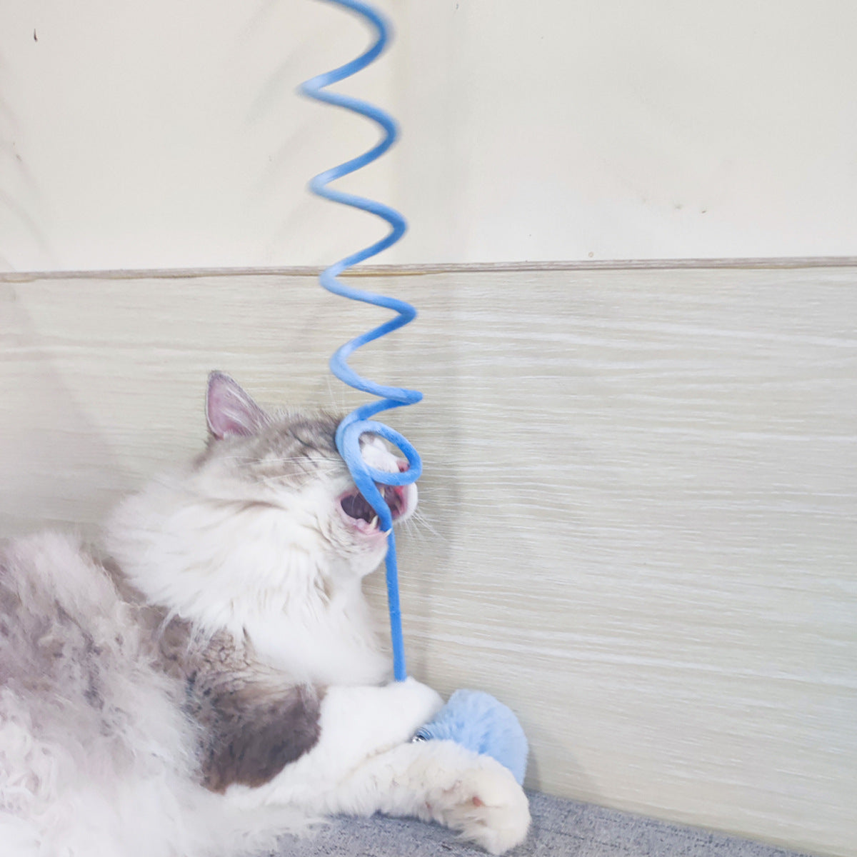 Interactive Cat Toy with Suction Cup & Spring Rabbit Hair Ball