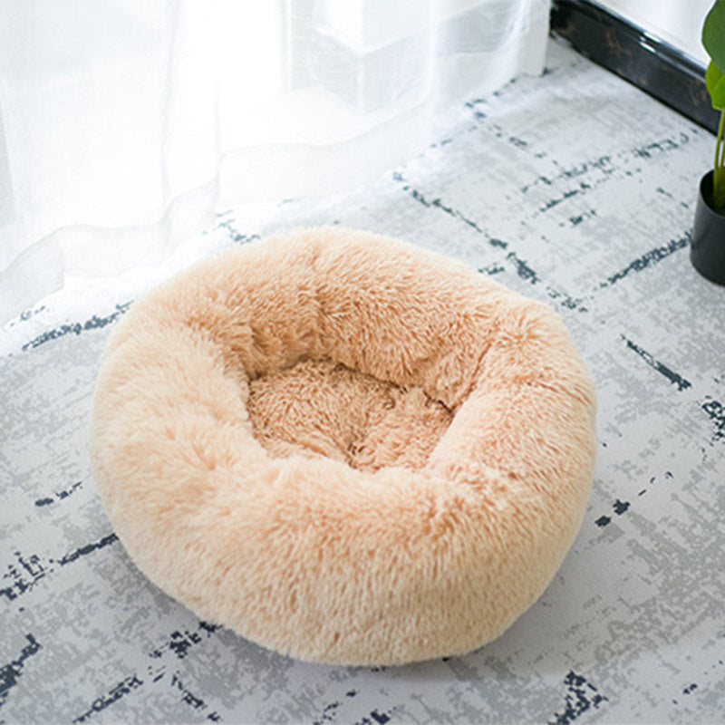 CozyNest Plush Round Pet Bed – Perfect for Small Dogs & Cats